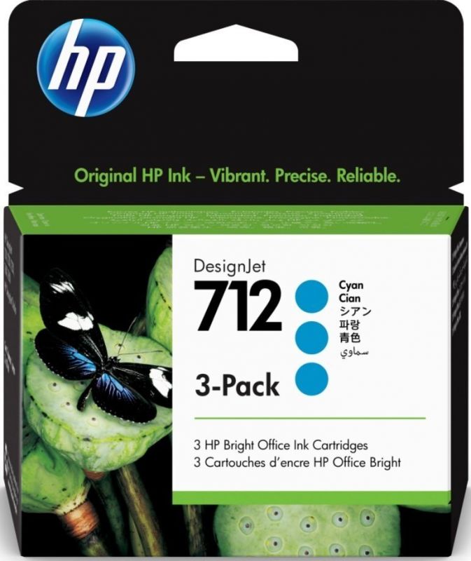 Картридж струменевий HP 712 DesignJet T230/T630/T650 Cyan 3-Pack 29-ml