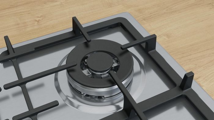 Варильна поверхня Bosch газова, 60см, чавун, WOK, нерж
