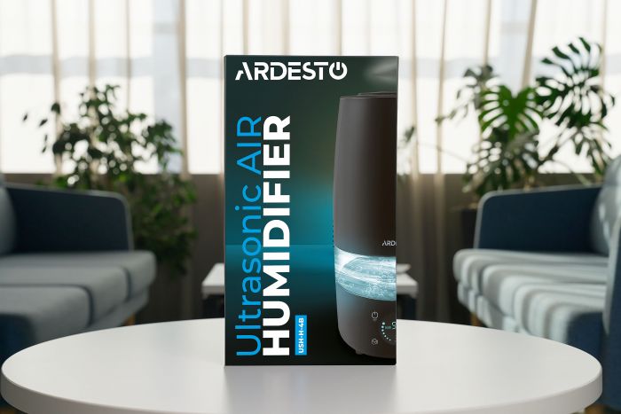 Зволожувач повітря ARDESTO USH-H-4B ультразвуковий, 30м2, 4л, 280мл/г, електр. кер-ння, пульт ДК, верх. залив води, дисплей, чорний