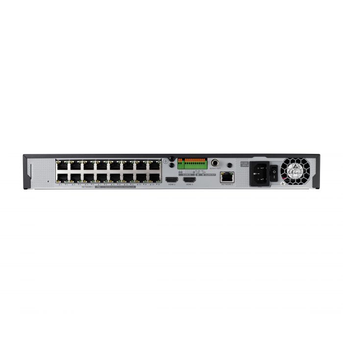 Відеореєстратор Hanwha QRN-1630S, 16ch, 2HDD, 16PoE, 8MP~CIF, P2P