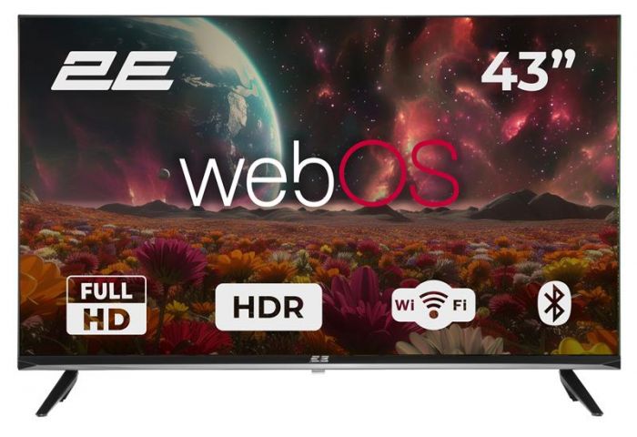 Телевізор 43" 2E LED FHD 60Hz Smart WebOS Black