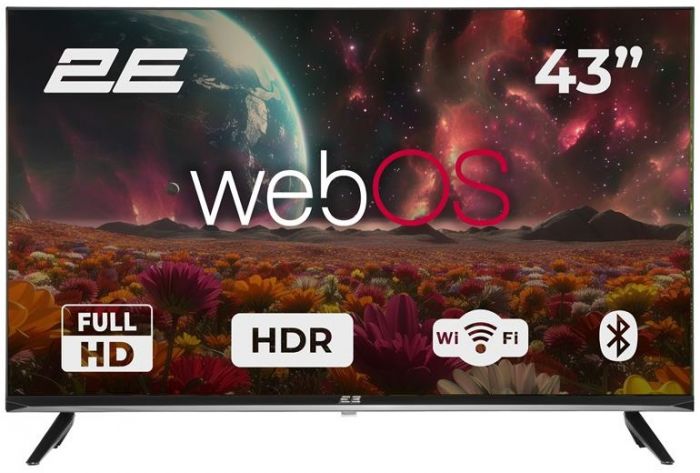 Телевізор 43" 2E LED FHD 60Hz Smart WebOS Black