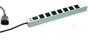 Пристрій розподілу електроживлення ZPAS 19", 1U, блок 7хС13, з індикатором, вилка С14