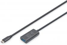 Подовжувач DIGITUS USB 3.2 Gen1 Active Cable 5G, C/M-A/F, 5м, чорний