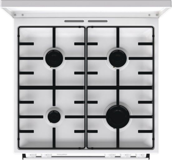 Плита Gorenje  газова, 72л, 60x60см, емальовані, з кришкою, білий