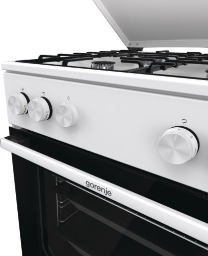 Плита Gorenje  газова, 72л, 60x60см, емальовані, з кришкою, білий