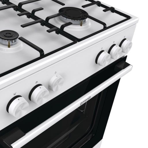 Плита Gorenje  газова, 72л, 60x60см, емальовані, з кришкою, білий