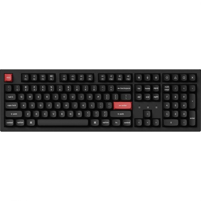 Клавіатура механічна Keychron K10 PRO 100Key, K pro Red, WL/BT/USB-A, QMK, EN/UKR, White Led, чорний