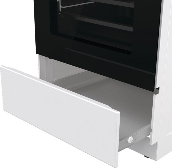 Плита Gorenje комбінована, 70л, 50x60см, дисплей, чавун, білий