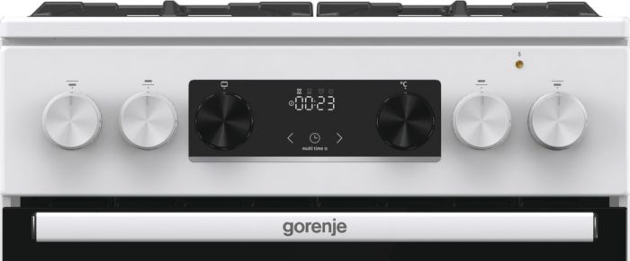 Плита Gorenje комбінована, 70л, 50x60см, дисплей, чавун, білий