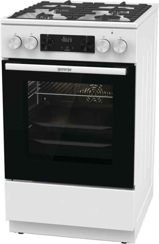 Плита Gorenje комбінована, 70л, 50x60см, дисплей, чавун, білий