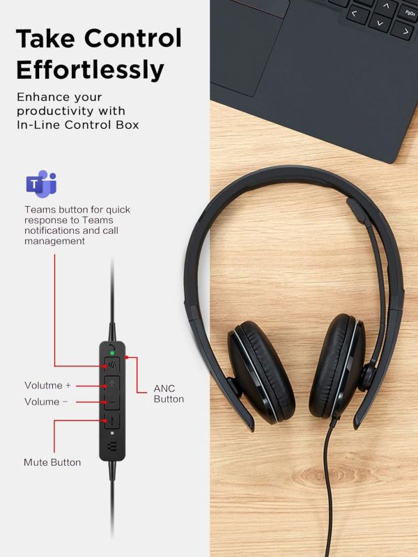 Гарнітура Lenovo Wired ANC Headset Gen 2 (Teams)