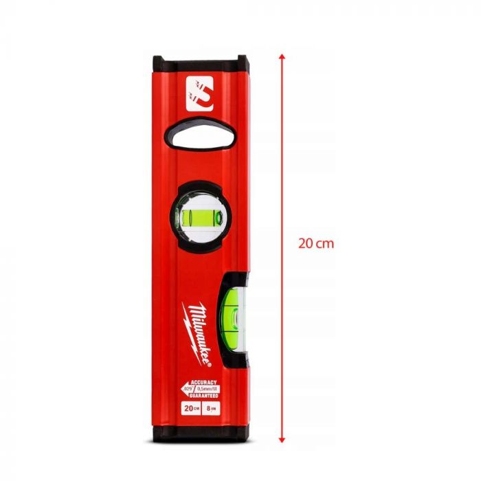 Рівень Milwaukee Slim Box, 20см, 2 капсула, алюмінієвий корпус