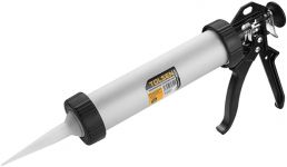 Пістолет для герметика Tolsen Профі, 375мл, корпус алюмінієвий, робоча частина 375мм, алюмінієве руків’я