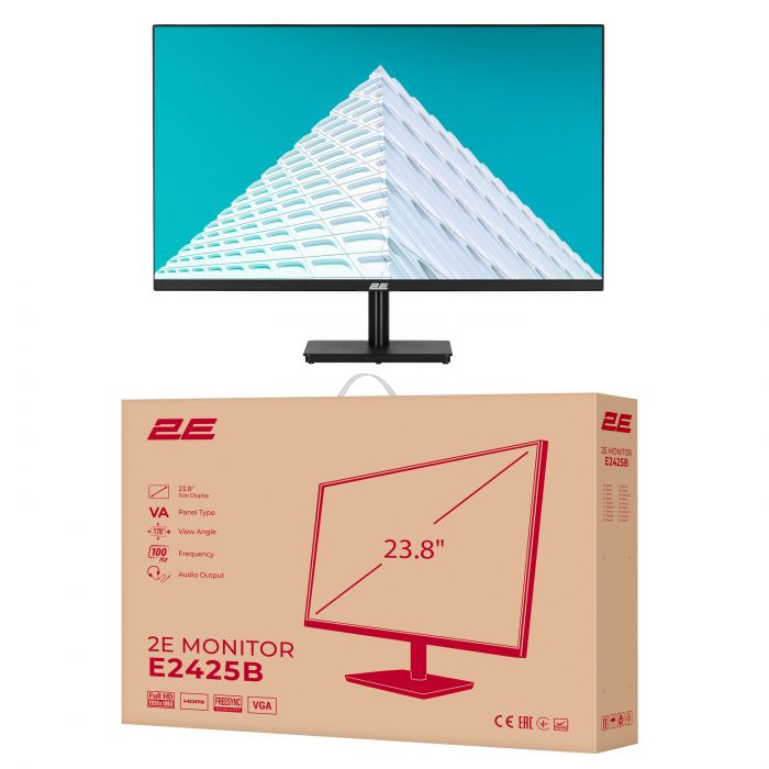 Монітор 2E 23.8" E2425B D-Sub, HDMI, VA, 100Hz, FreeSync