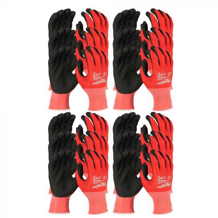 Рукавички робочі Milwaukee, нітрилове покриття, smartswipe, р.9, червоно чорні, 12шт