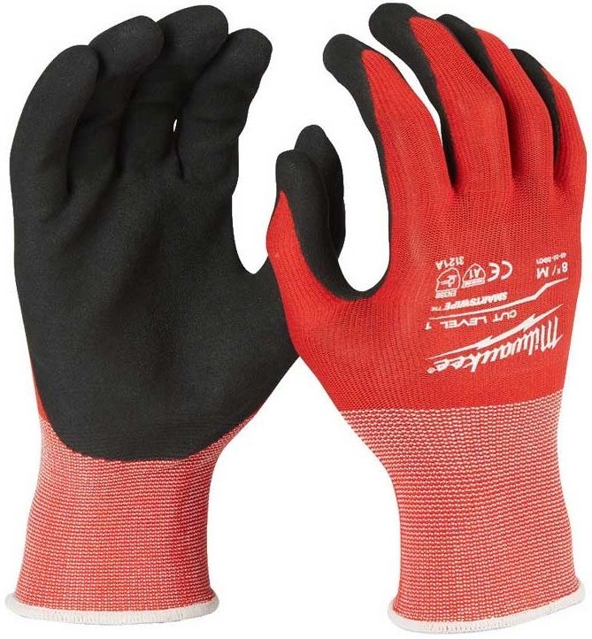 Рукавички робочі Milwaukee, нітрилове покриття, smartswipe, р.8, червоно чорні