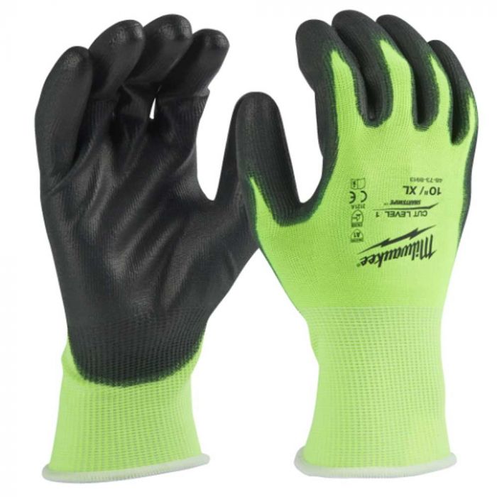 Рукавички робочі Milwaukee, smartswipe, поліуретан/спандекс/поліестер, р.10, зелено чорні