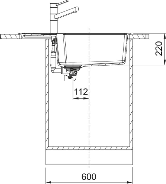 Мийка кухонна Franke Urban, фраграніт, прямокутник, з крилом, 780х500х220мм, чаша - 1, накладна, UBG 611-78 XL, білий