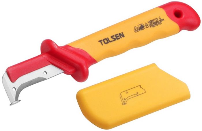 Ніж монтерський Tolsen, діелектричний, для робіт під напругою, лезо 50мм, 185мм