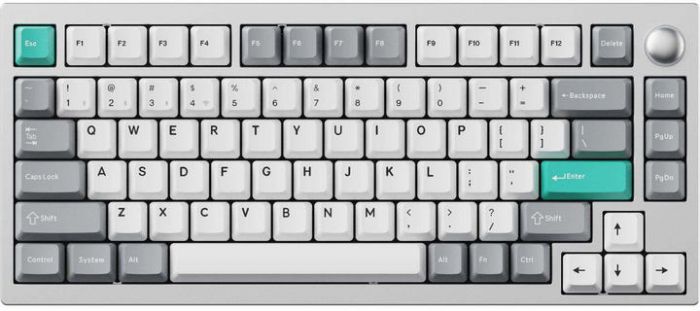 Клавіатура механічна Lemokey  P1 Pro 84Key, Keychron Super Red, WL/BT/USB-A, QMK/VIA, Hot-Swap, EN/UKR, RGB,  Knob, Space Silver