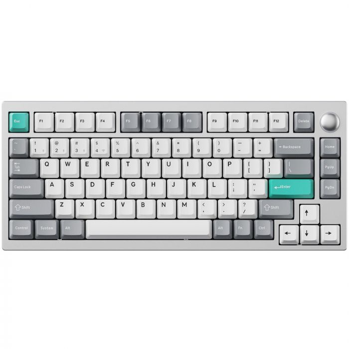 Клавіатура механічна Lemokey  P1 Pro 84Key, Keychron Super Red, WL/BT/USB-A, QMK/VIA, Hot-Swap, EN/UKR, RGB,  Knob, Space Silver