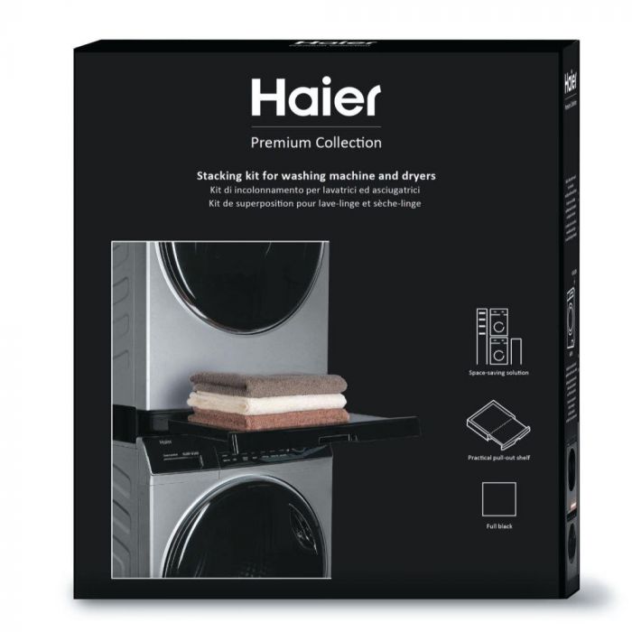Комплект монтажний Haier для з'єднання пральної машини з сушильною машиною, 47-60см, чорний