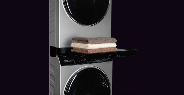 Комплект монтажний Haier для з'єднання пральної машини з сушильною машиною, 47-60см, чорний