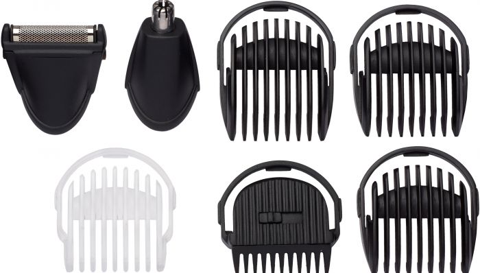 Набір для стрижки Babyliss, для бороди, вусів, голови, носа і тіла, акум., вібраційний мотор, насадок-8, чохол, сталь, сірий