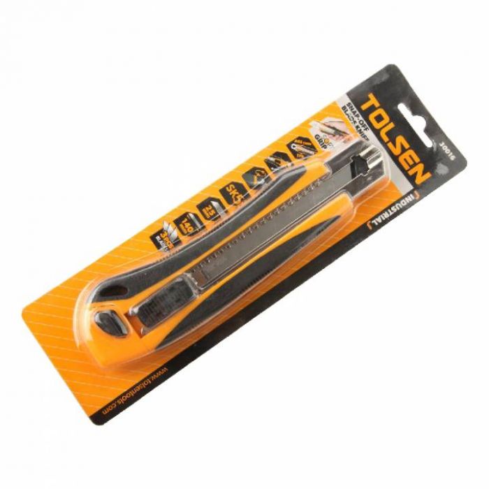 Ніж будівельний сегментований Tolsen Профі, 25мм, корпус з ABS-пластику та термопластикової гуми, 200мм