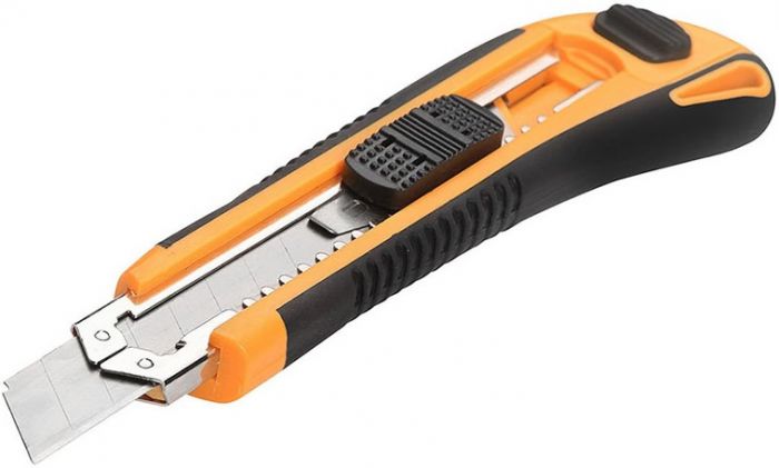 Ніж будівельний сегментований Tolsen Ерго, 18мм, корпус з ABS-пластику та термопластикової гуми, 170мм