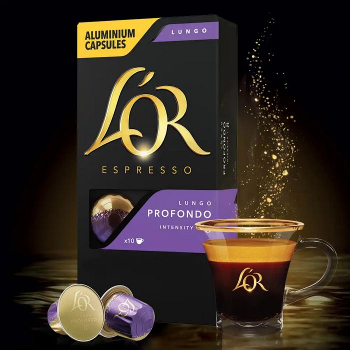 Кава L`OR капсули  Lungo Profondo, 100% арабіка, 10шт, Nespresso