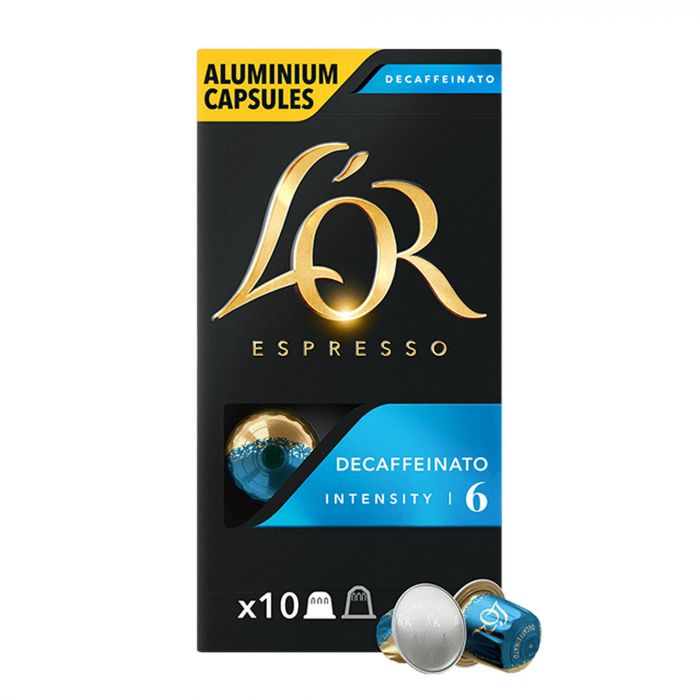 Кава L`OR капсули  Espresso Decaffeinato, 100% арабіка, 10шт, Nespresso, без кофеїну