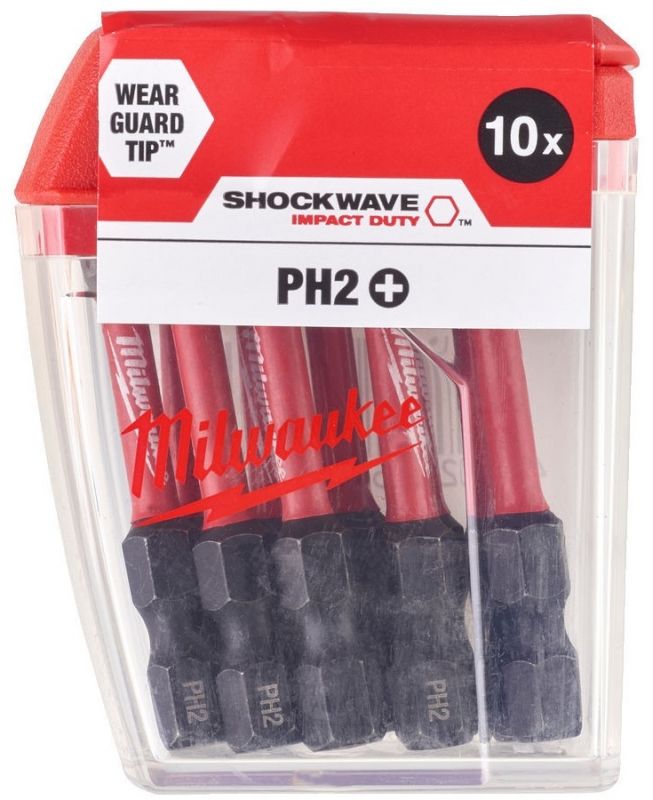 Біти Milwaukee Shockwave, набір 10шт, PH2х50мм