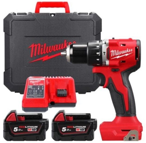 Шурупокрут-дриль акумуляторний Milwaukee M18 BLPDRC-502C 18В 2х5А·год М12-М18 60Нм 0·1700об·хв 1.5кг