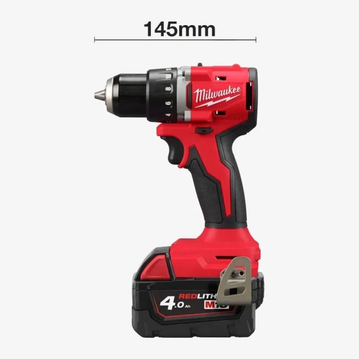 Шурупокрут-дриль акумуляторний Milwaukee M18 BLDDRC-402C 18В 2х4А·год 60Нм 550·1700об·хв ЗП M12-18C кейс 1.5кг