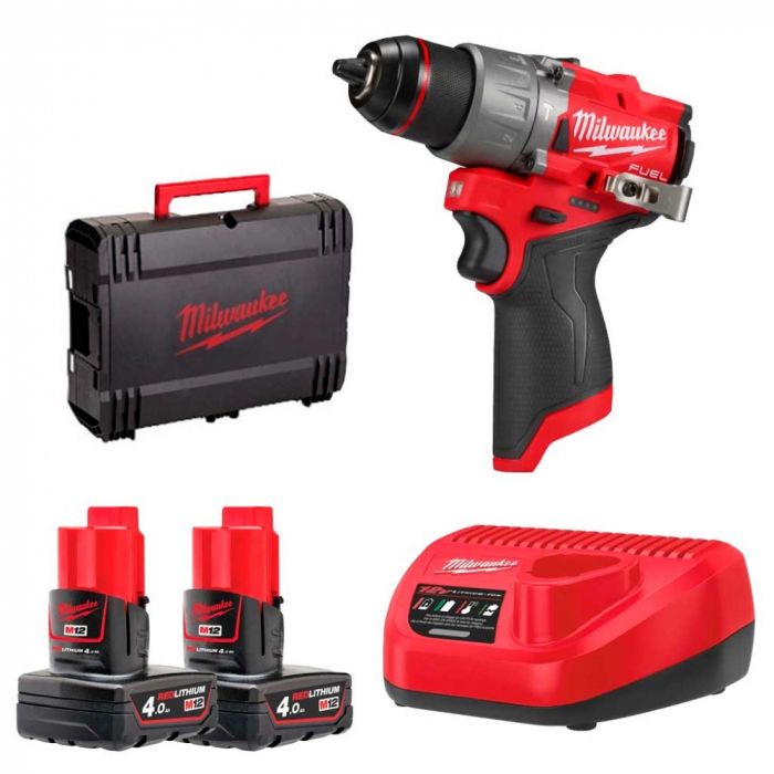 Шурупокрут-дриль акумуляторний Milwaukee M12 FPD2-402X 12В 2х4А·год 45Нм 450·1550об·хв ЗП M12 кейс 1.4кг