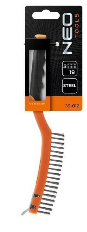 Щітка дротяна Neo Tools пряма, 3х19 рядів, прямий дріт 0.3мм, 345мм,  двокомпонентне руків'я