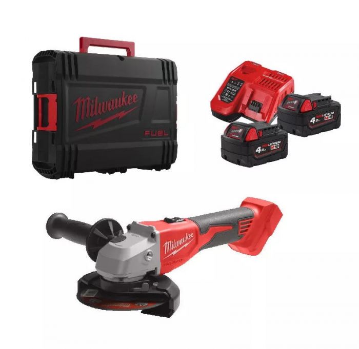 Шліфмашина кутова акумуляторна Milwaukee M18 BLSAG125X-402X 125мм 18В 2x4А·год ЗП М12-18С 11000об·хв 2.4кг кейс