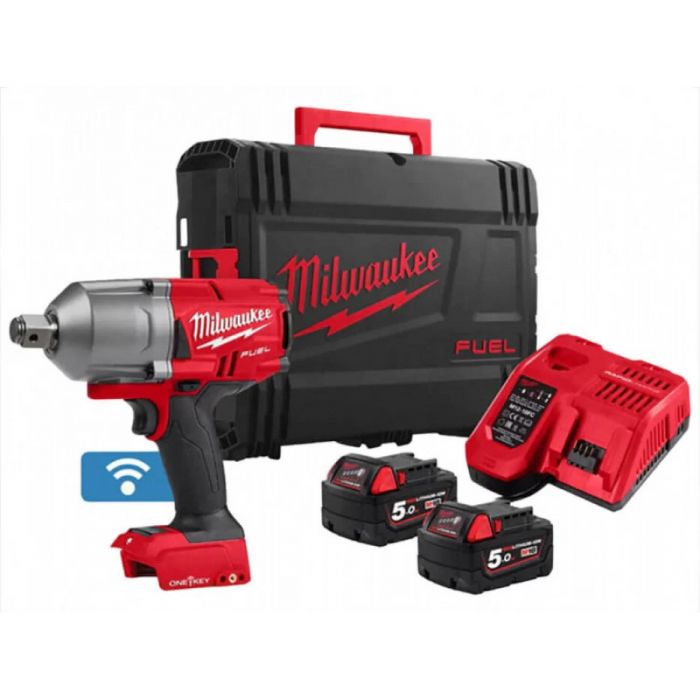 Гайковерт ударний акумуляторний Milwaukee M18 ONEFHIWF34-502X 18В АКБ 2х5А·год 0-1800об·хв 2034Нм 3/4" ЗП M12-18FC кейс 3.5кг