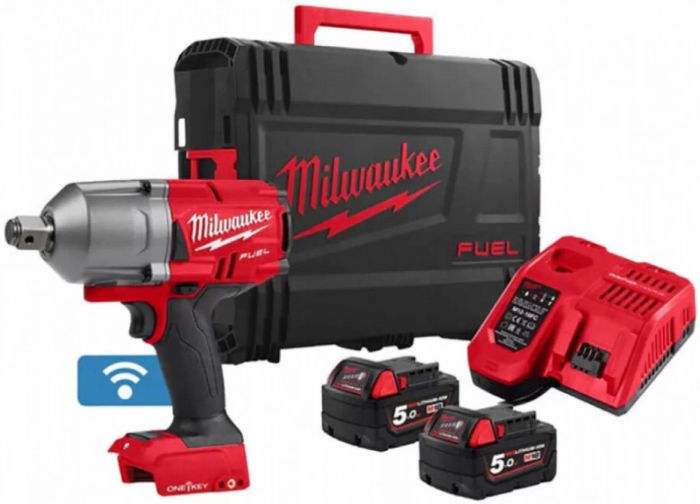 Гайковерт ударний акумуляторний Milwaukee M18 ONEFHIWF34-502X 18В АКБ 2х5А·год 0-1800об·хв 2034Нм 3/4" ЗП M12-18FC кейс 3.5кг