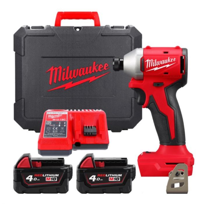 Гвинтоверт ударний акумуляторний Milwaukee M18 BLIDRC-402C 18В АКБ 2х4А·год 0-3600об·хв 190Нм ЗП M12-18C кейс 1.3кг