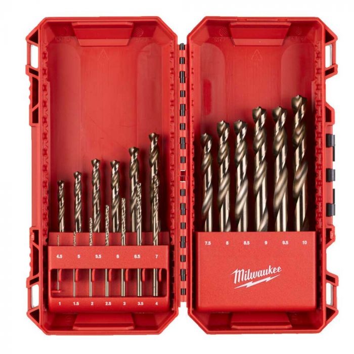 Набір свердел по металу Milwaukee HSS-Co, 19 шт, 1-10мм, кейс