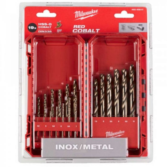 Набір свердел по металу Milwaukee HSS-Co, 19 шт, 1-10мм, кейс