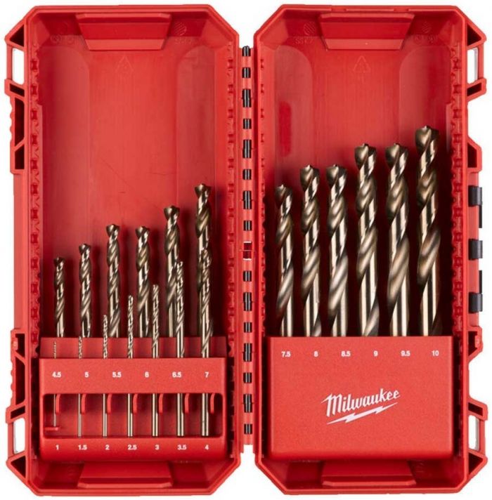 Набір свердел по металу Milwaukee HSS-Co, 19 шт, 1-10мм, кейс