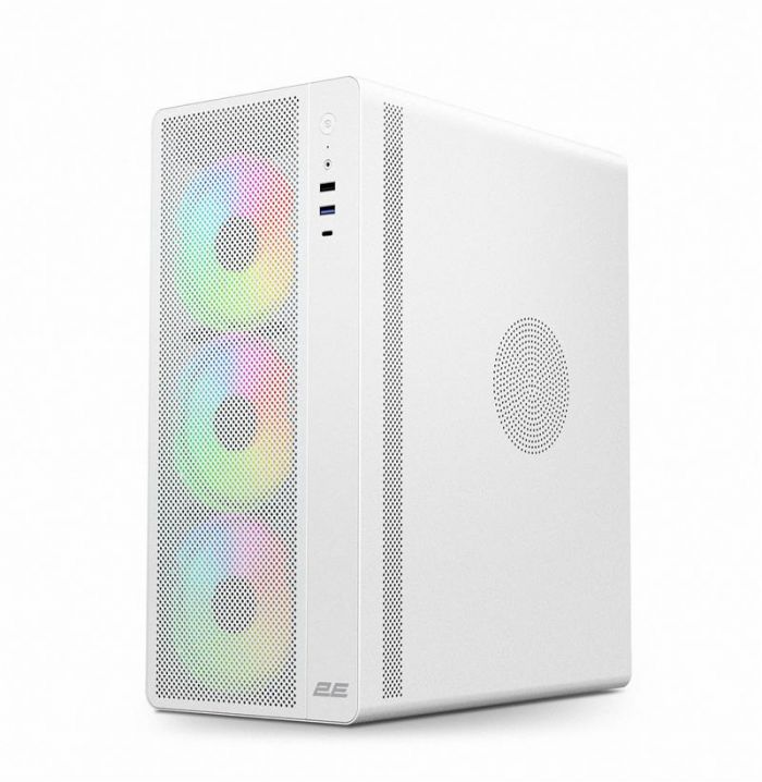 Корпус 2E GAMING Credo Plus V510W без БЖ, 1xUSB3.0, 1х USB 2.0, 1xUSB Type-C, 4x120мм RGB Rainbow, VGA 310мм, TG Side Panel, ATX, білий