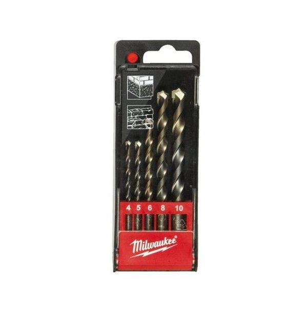 Набір свердел по бетону Milwaukee, 5шт, 4-10мм, кейс