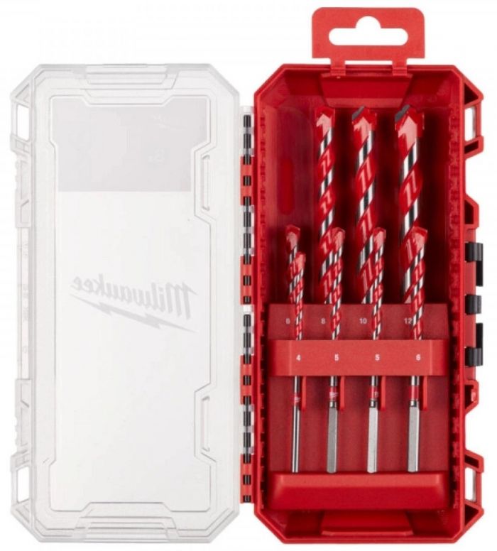 Набір свердел по бетону Milwaukee Premium, 8шт, 4-12мм, кейс