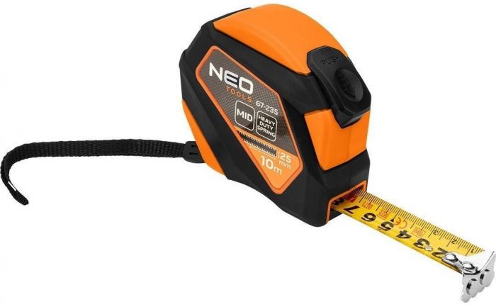 Рулетка Neo Tools, 10мx25мм, з фіксатором змотування, магніт