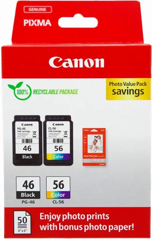 Комплект Canon No.46: Картридж Canon PG-46Bk/CL-56 кольор. Value Pack